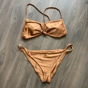 Kendall + Kylie KK Bronze Knotted Bikini